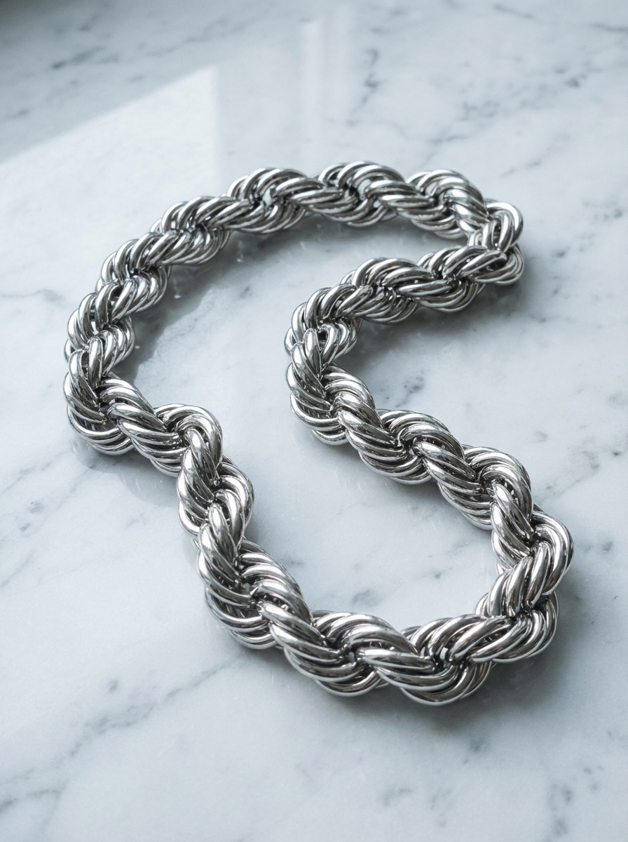 Silver Rope Chain Necklace